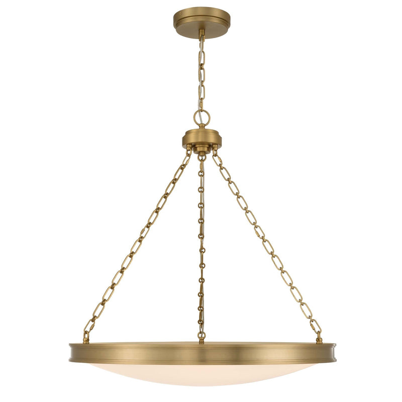Golden Lighting Cameron 30in LED Pendant | Modern Brushed Champagne Brass and Etched Glass | Kitchen Island & Dining Room | Model 1700-30 BCB-EG