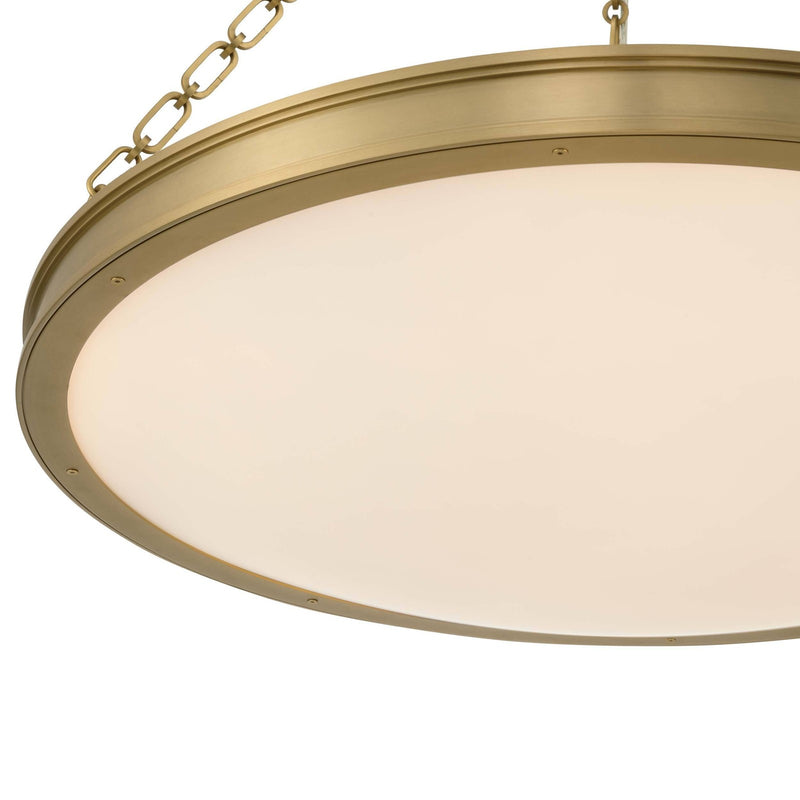 Golden Lighting Cameron 30in LED Pendant | Modern Brushed Champagne Brass and Etched Glass | Kitchen Island & Dining Room | Model 1700-30 BCB-EG