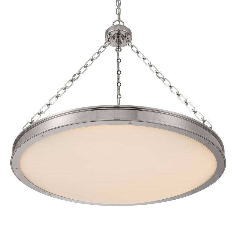 Golden Lighting Cameron 30in 1-Light LED Pendant | Modern Polished Nickel and Etched Glass | Kitchen Island & Dining Room | Model 1700-30 PN-EG