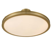 Golden Lighting Cameron 30in LED Semi-Flush Mount | Modern Brushed Champagne Brass and Etched Glass | Entryway & Foyer | Model 1700-30SF BCB-EG