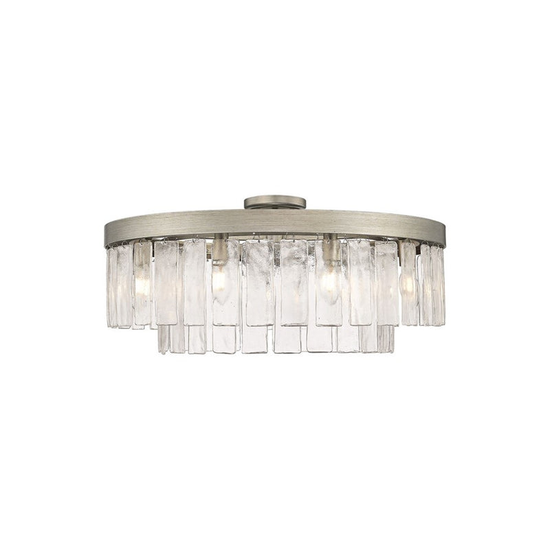 Golden Ciara 9-Light Semi-Flush, Peruvian Silver/Water Glass