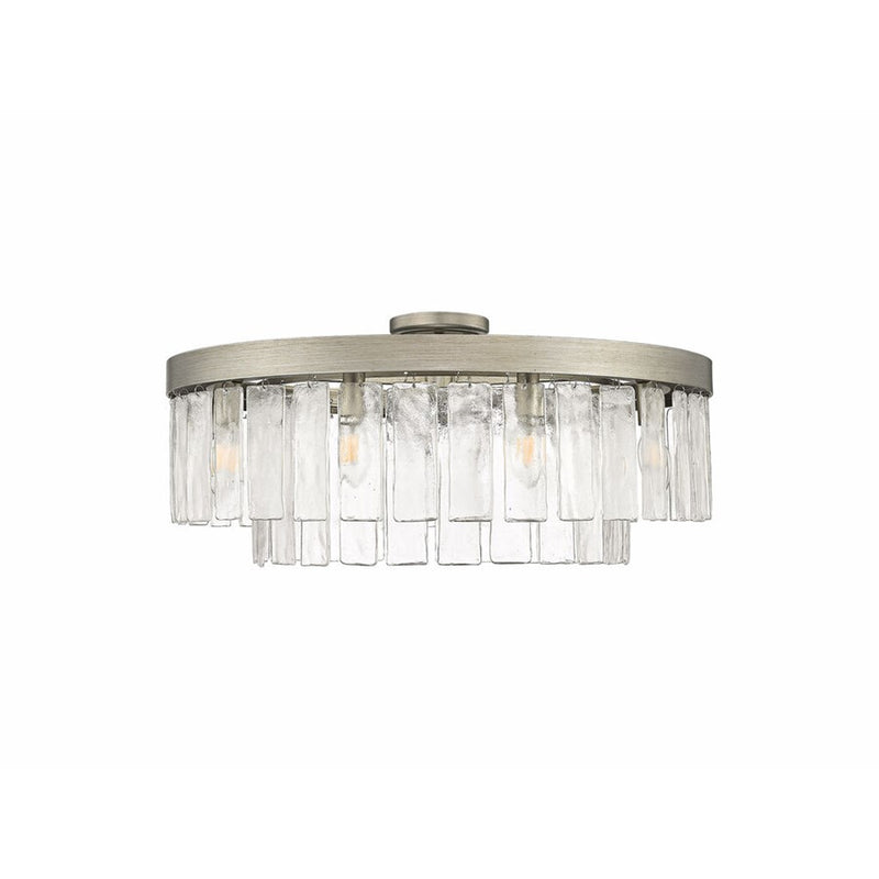 Golden Ciara 9-Light Semi-Flush, Peruvian Silver/Water Glass