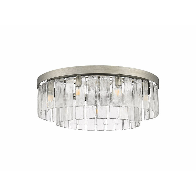 Golden Ciara 9-Light Semi-Flush, Peruvian Silver/Water Glass