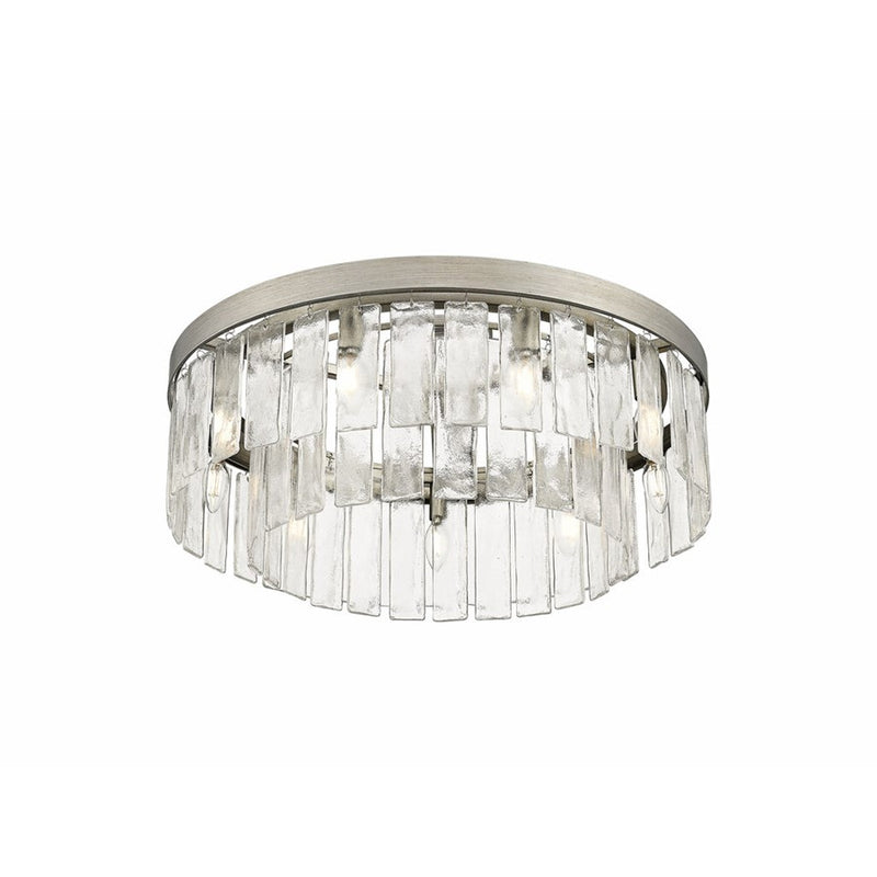 Golden Ciara 9-Light Semi-Flush, Peruvian Silver/Water Glass
