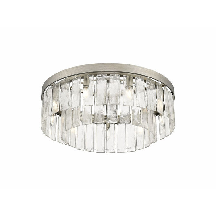 Golden Ciara 9-Light Semi-Flush, Peruvian Silver/Water Glass
