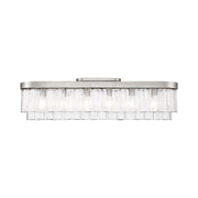 Golden Lighting Ciara 42in 6-Light Flush Mount | Glam Peruvian Silver and Hammered Water Glass | Hallway & Bathroom | Model 1768-FM42 PS-HWG