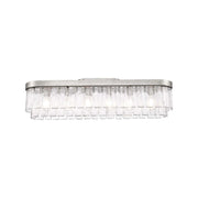 Golden Lighting Ciara 42in 6-Light Flush Mount | Glam Peruvian Silver and Hammered Water Glass | Hallway & Bathroom | Model 1768-FM42 PS-HWG