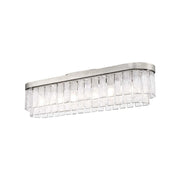 Golden Lighting Ciara 42in 6-Light Flush Mount | Glam Peruvian Silver and Hammered Water Glass | Hallway & Bathroom | Model 1768-FM42 PS-HWG