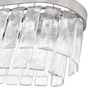Golden Lighting Ciara 42in 6-Light Flush Mount | Glam Peruvian Silver and Hammered Water Glass | Hallway & Bathroom | Model 1768-FM42 PS-HWG