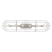 Golden Lighting Ciara 42in 6-Light Flush Mount | Glam Peruvian Silver and Hammered Water Glass | Hallway & Bathroom | Model 1768-FM42 PS-HWG