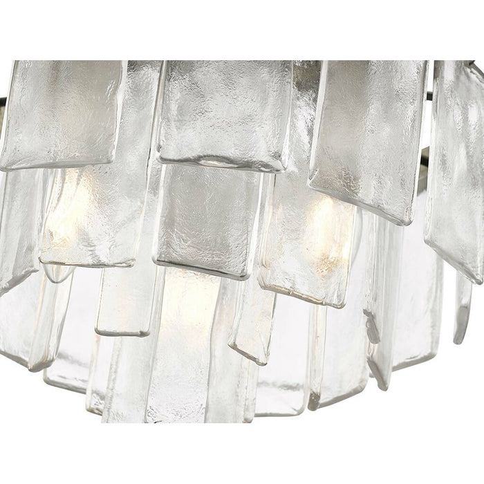 Golden Ciara 3-Light Flush Mount, Peruvian Silver/Water Glass