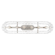 Golden Lighting Ciara 42in 6-Light Island Light | Glam Peruvian Silver and Hammered Water Glass | Kitchen Island | Model 1768-LP PS-HWG