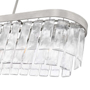 Golden Lighting Ciara 42in 6-Light Island Light | Glam Peruvian Silver and Hammered Water Glass | Kitchen Island | Model 1768-LP PS-HWG