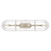 Golden Lighting Ciara 42in 6-Light Island Light | Glam White Gold and Hammered Water Glass | Kitchen Island & Dining Room | Model 1768-LP WG-HWG