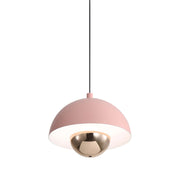 Golden Lighting Vintra 7in 1-Light LED Pendant | Modern Dusty Rose and Copper Steel | Kitchen & Bathroom | 7.13 x 7.13 x 6 in | Model 1816-1S DRS-CPR