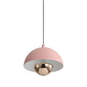 Golden Lighting Vintra 7in 1-Light LED Pendant | Modern Dusty Rose and Copper Steel | Kitchen & Bathroom | 7.13 x 7.13 x 6 in | Model 1816-1S DRS-CPR