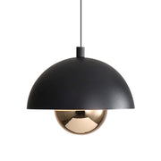 Golden Lighting Vintra 7in 1-Light Pendant | Modern Sand Black and Copper Steel | Kitchen Island & Dining Room | Model 1816-1S SNB-CPR