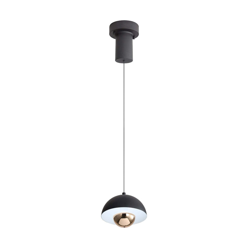 Golden Lighting Vintra 7in 1-Light Pendant | Modern Sand Black and Copper Steel | Kitchen Island & Dining Room | Model 1816-1S SNB-CPR