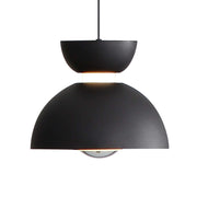 Golden Lighting Vintra 7in 1-Light LED Pendant | Modern Sand Black and Chrome Steel | Kitchen Island & Dining Room | Model 1816-2S SNB-CH