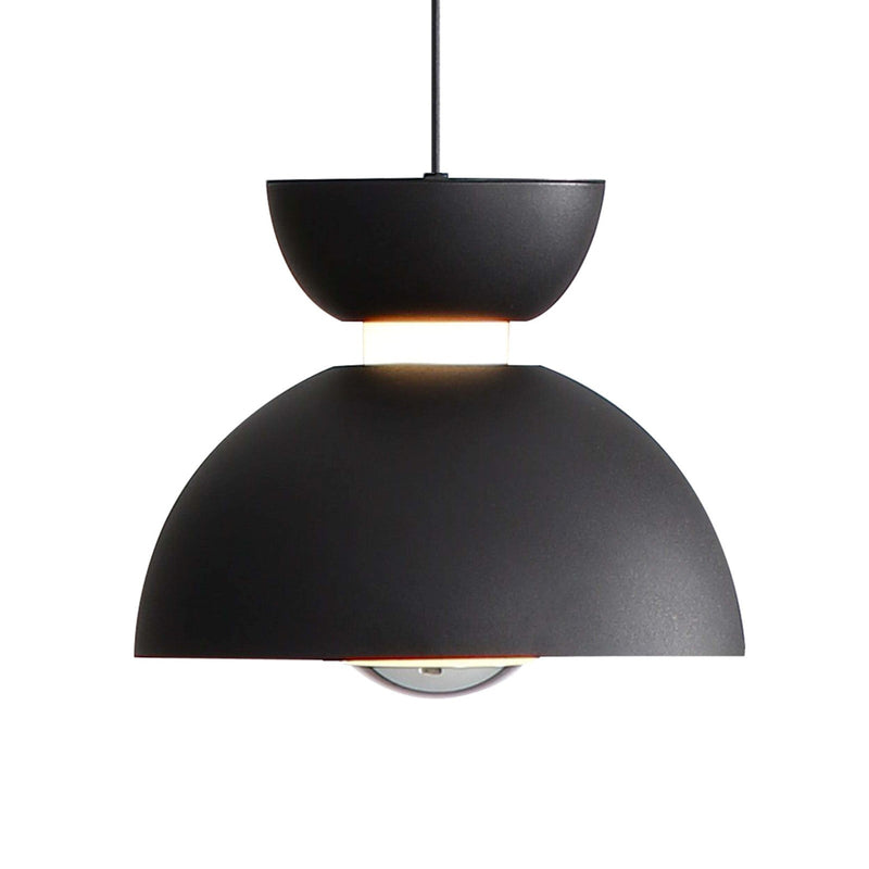 Golden Lighting Vintra 7in 1-Light LED Pendant | Modern Sand Black and Chrome Steel | Kitchen Island & Dining Room | Model 1816-2S SNB-CH