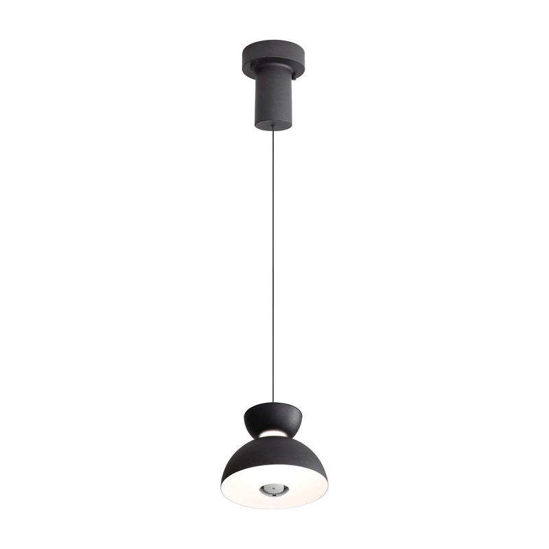 Golden Lighting Vintra 7in 1-Light LED Pendant | Modern Sand Black and Chrome Steel | Kitchen Island & Dining Room | Model 1816-2S SNB-CH
