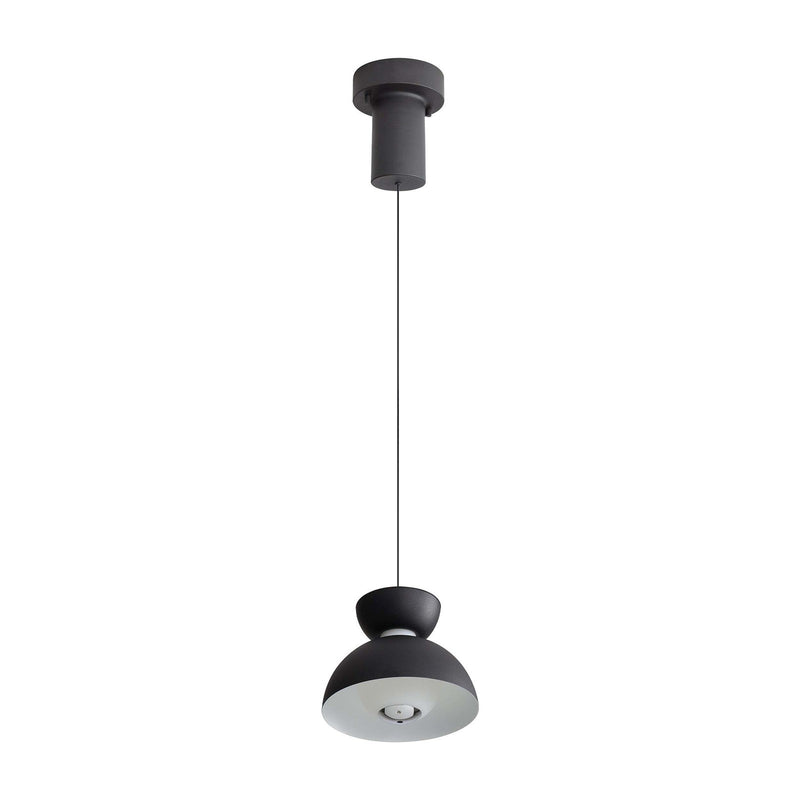 Golden Lighting Vintra 7in 1-Light LED Pendant | Modern Sand Black and Chrome Steel | Kitchen Island & Dining Room | Model 1816-2S SNB-CH