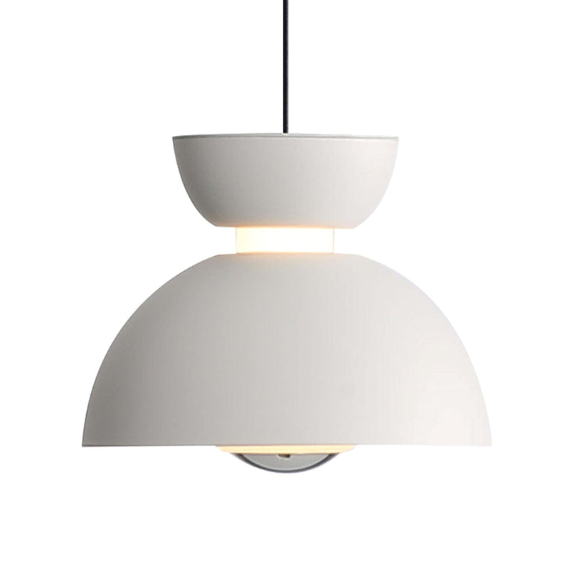 Golden Lighting Vintra 7in 1-Light LED Pendant | Modern Sand White and Chrome Steel | Kitchen Island & Dining Room | Model 1816-2S SNW-CH