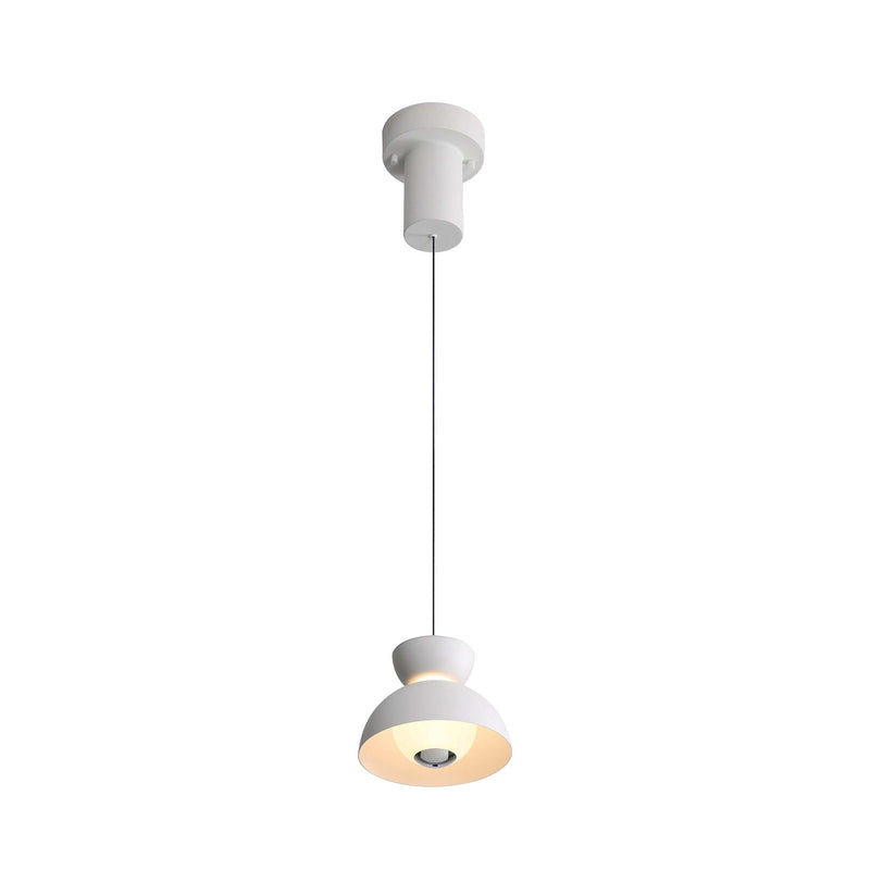 Golden Lighting Vintra 7in 1-Light LED Pendant | Modern Sand White and Chrome Steel | Kitchen Island & Dining Room | Model 1816-2S SNW-CH