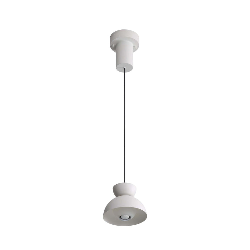 Golden Lighting Vintra 7in 1-Light LED Pendant | Modern Sand White and Chrome Steel | Kitchen Island & Dining Room | Model 1816-2S SNW-CH