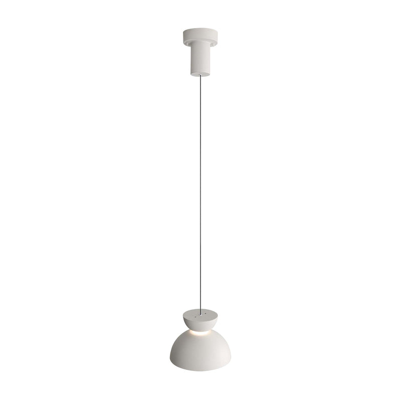 Golden Lighting Vintra 7in 1-Light LED Pendant | Modern Sand White and Chrome Steel | Kitchen Island & Dining Room | Model 1816-2S SNW-CH