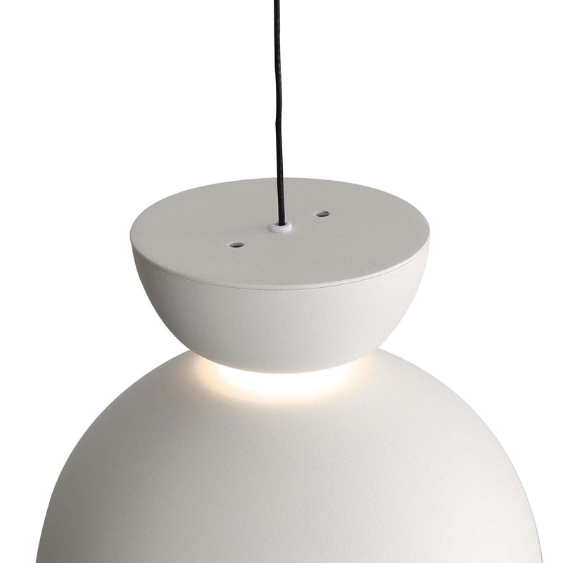 Golden Lighting Vintra 7in 1-Light LED Pendant | Modern Sand White and Chrome Steel | Kitchen Island & Dining Room | Model 1816-2S SNW-CH