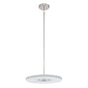 Golden Lighting Luminwood 16in Integrated LED Pendant | Modern Polished Nickel and Clear Resin | Kitchen Island & Dining Room | Model 1921-16 PN-RE