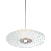 Golden Lighting Luminwood 16in Integrated LED Pendant | Modern Polished Nickel and Clear Resin | Kitchen Island & Dining Room | Model 1921-16 PN-RE
