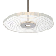 Golden Lighting Luminwood 16in Integrated LED Pendant | Modern Polished Nickel and Clear Resin | Kitchen Island & Dining Room | Model 1921-16 PN-RE