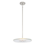 Golden Lighting Luminwood 16in Integrated LED Pendant | Modern Polished Nickel and Clear Resin | Kitchen Island & Dining Room | Model 1921-16 PN-RE