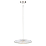 Golden Lighting Luminwood 16in Integrated LED Pendant | Modern Polished Nickel and Clear Resin | Kitchen Island & Dining Room | Model 1921-16 PN-RE