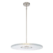 Golden Lighting Luminwood 24in LED Pendant | Modern Polished Nickel and Clear Resin | Kitchen Island & Dining Room | Model 1921-24 PN-RE