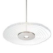Golden Lighting Luminwood 24in LED Pendant | Modern Polished Nickel and Clear Resin | Kitchen Island & Dining Room | Model 1921-24 PN-RE