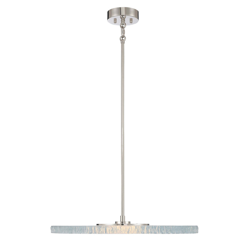 Golden Lighting Luminwood 24in LED Pendant | Modern Polished Nickel and Clear Resin | Kitchen Island & Dining Room | Model 1921-24 PN-RE