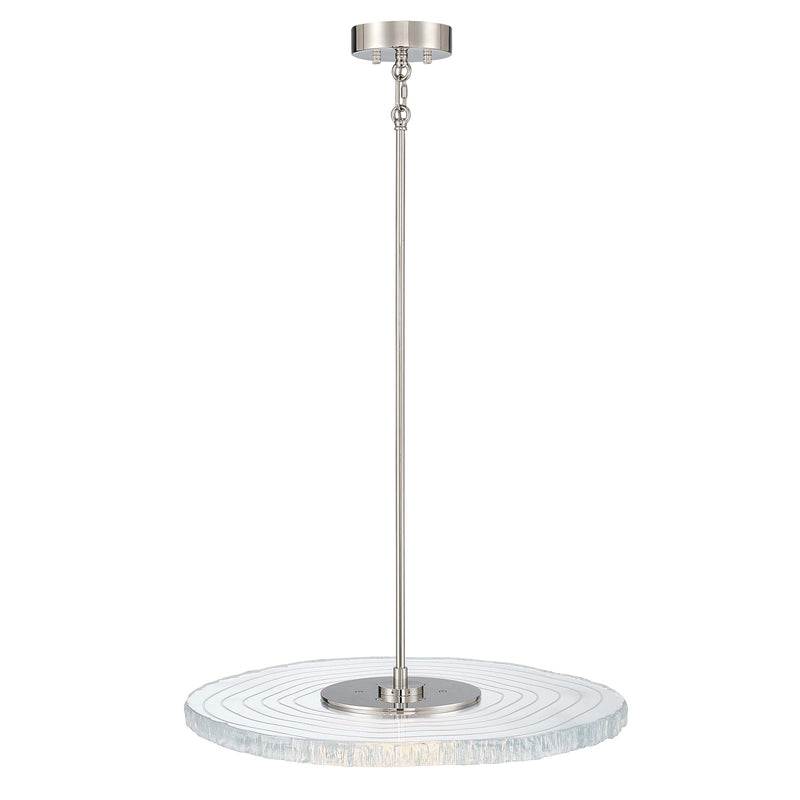 Golden Lighting Luminwood 24in LED Pendant | Modern Polished Nickel and Clear Resin | Kitchen Island & Dining Room | Model 1921-24 PN-RE