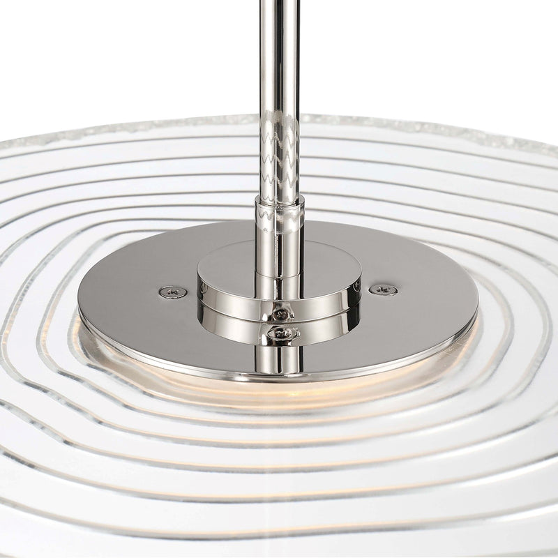 Golden Lighting Luminwood 24in LED Pendant | Modern Polished Nickel and Clear Resin | Kitchen Island & Dining Room | Model 1921-24 PN-RE