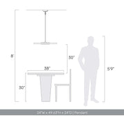 Golden Lighting Luminwood 24in LED Pendant | Modern Polished Nickel and Clear Resin | Kitchen Island & Dining Room | Model 1921-24 PN-RE