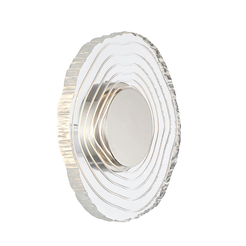 Golden Lighting Luminwood 12in 1-Light Wall Sconce | Modern Polished Nickel and Clear Resin | Hallway & Bedroom Accent | Model 1921-WSC12 PN-RE