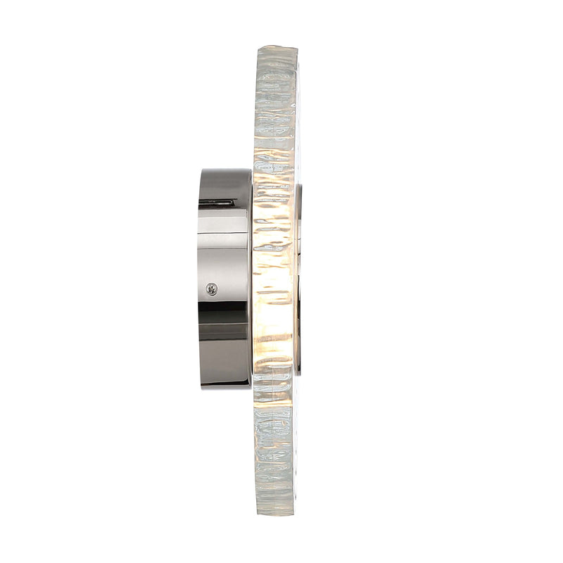 Golden Lighting Luminwood 12in 1-Light Wall Sconce | Modern Polished Nickel and Clear Resin | Hallway & Bedroom Accent | Model 1921-WSC12 PN-RE