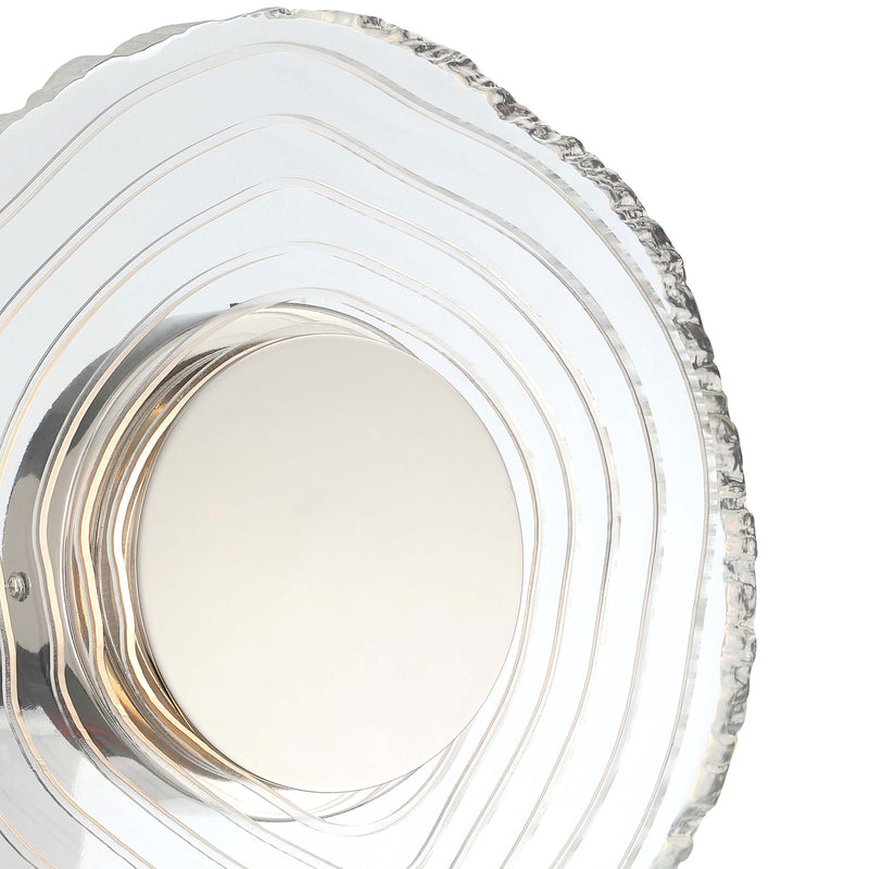 Golden Lighting Luminwood 12in 1-Light Wall Sconce | Modern Polished Nickel and Clear Resin | Hallway & Bedroom Accent | Model 1921-WSC12 PN-RE