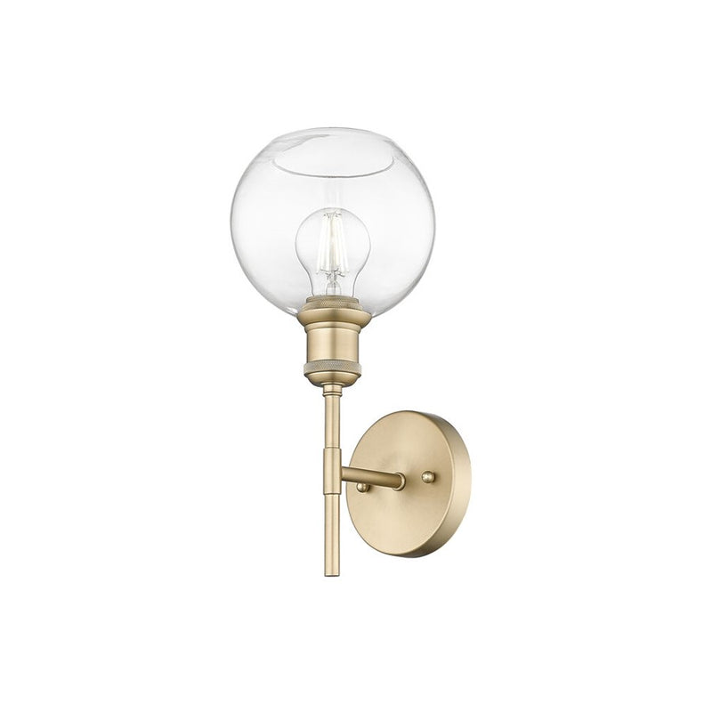 Golden Axel 1-Light Wall Sconce, Bronze/Clear Glass - 1945-1WBCB-GLOBE-CLR