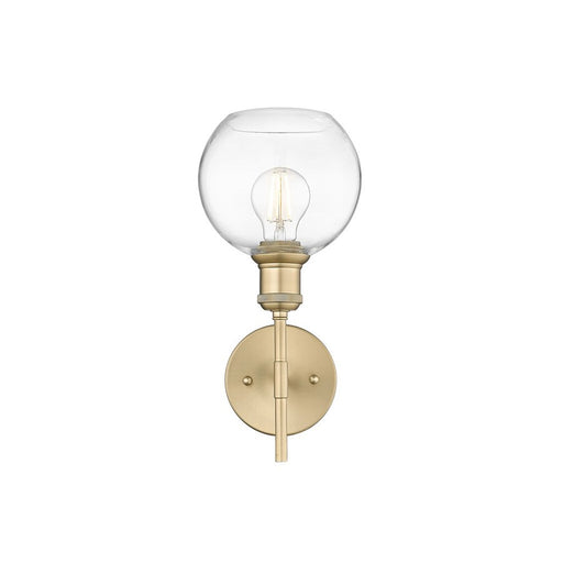 Golden Axel 1-Light Wall Sconce, Bronze/Clear Glass
