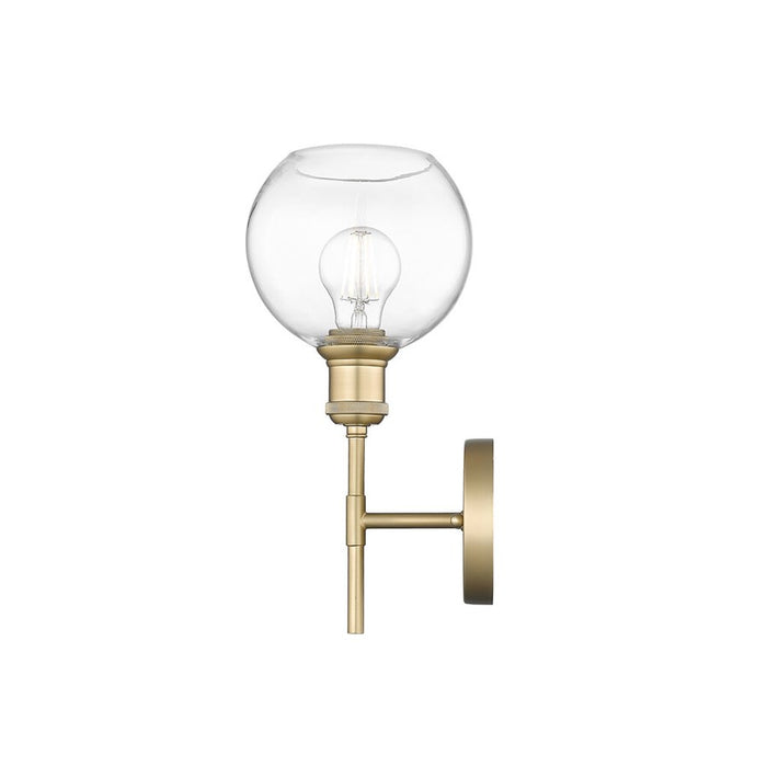 Golden Axel 1-Light Wall Sconce, Bronze/Clear Glass