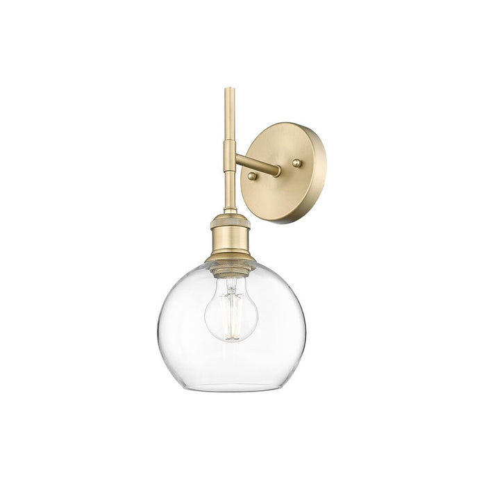 Golden Axel 1-Light Wall Sconce, Bronze/Clear Glass