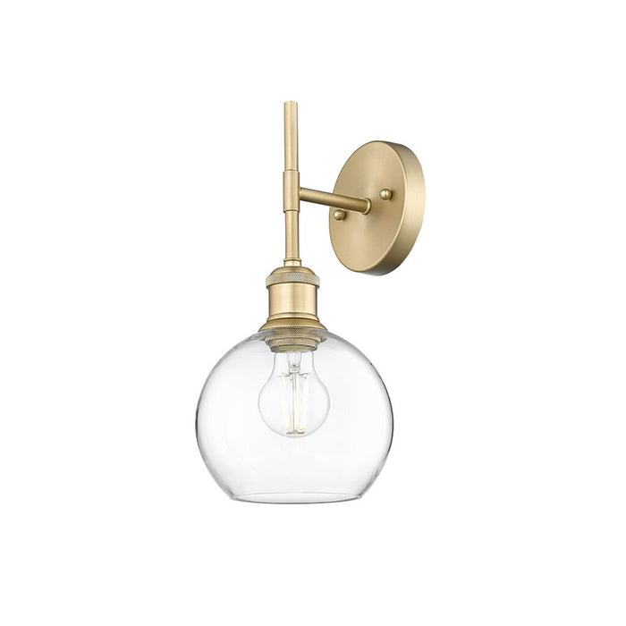 Golden Axel 1-Light Wall Sconce, Bronze/Clear Glass